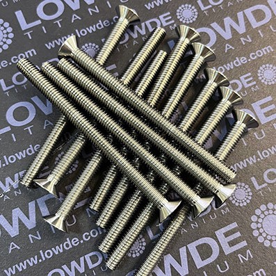 Avellanado DIN 7991 M6x80 mm. de Titanio gr. 5 (6Al4V) 