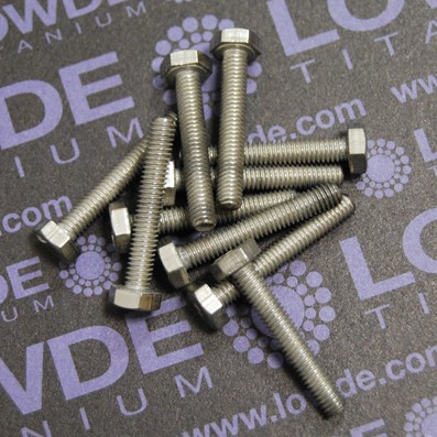 Tornillo DIN 933 M4x25 mm. de titanio gr. 2 (puro) - Tornillo DIN 933 M4x25 mm. de titanio gr. 2 (puro)