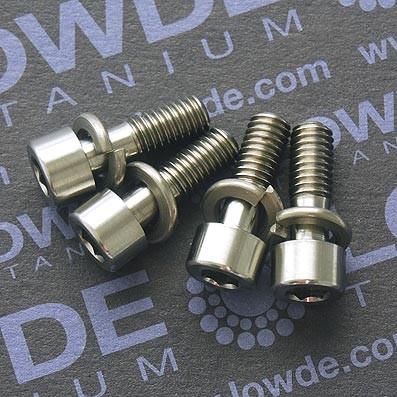 Conjunto 4 tornillos DIN 912 M6x18 titanio gr. 5 (6Al4V) roscado 10 mm.
