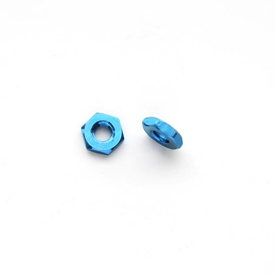 Tuerca DIN 934 M2 de titanio gr. 5 (6Al4V) Anodizada azul. - Tuerca DIN 934 M2 de titanio gr. 5 (6Al4V) Anodizada azul.